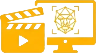 Commercially cleared AI video production monitor with biometric face verification